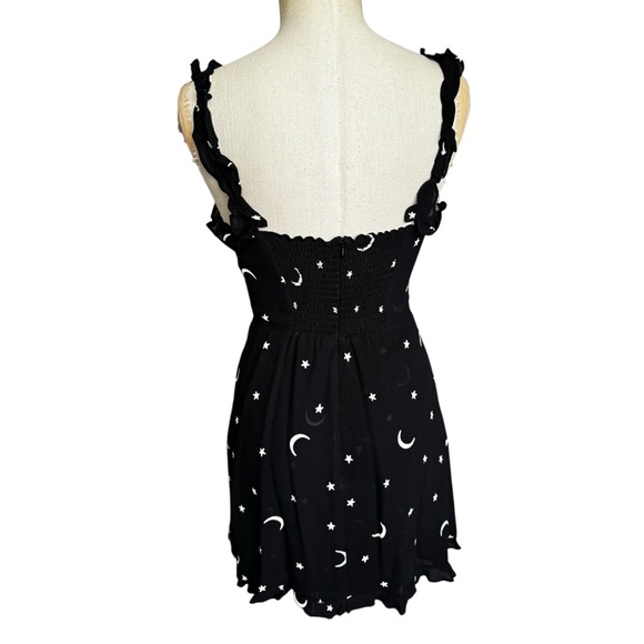 Rare Reformation Armadillo Mini Dress in Estrella Star Moon Print Black Size: 2 - Picture 6 of 10